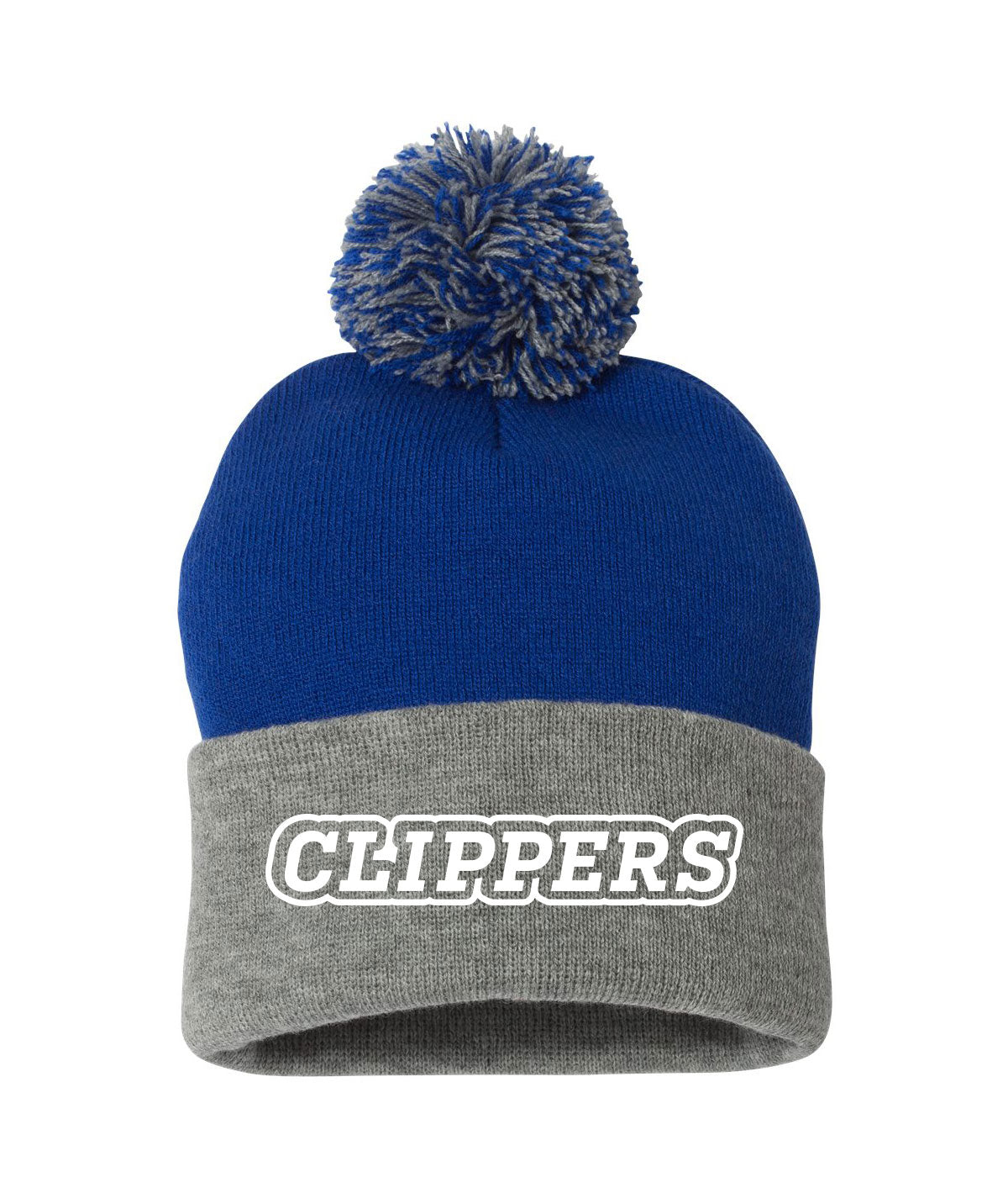 CCA Clippers Striped Pom Beanie